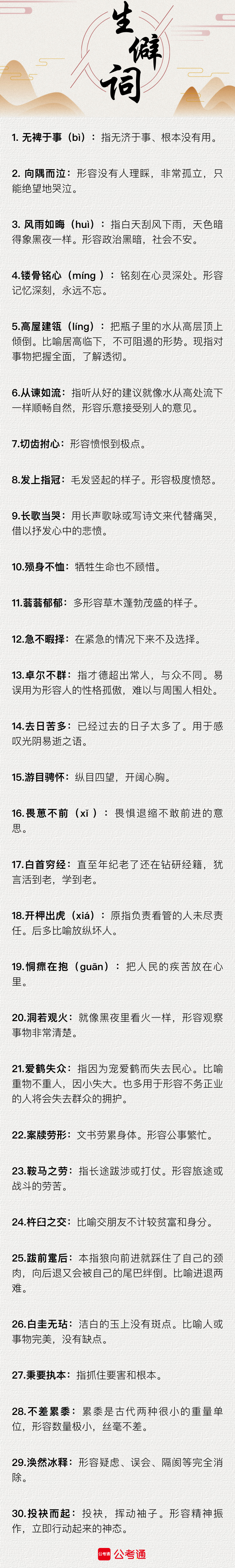 行測中的生僻詞，看完這篇遇到就不怕了（六）