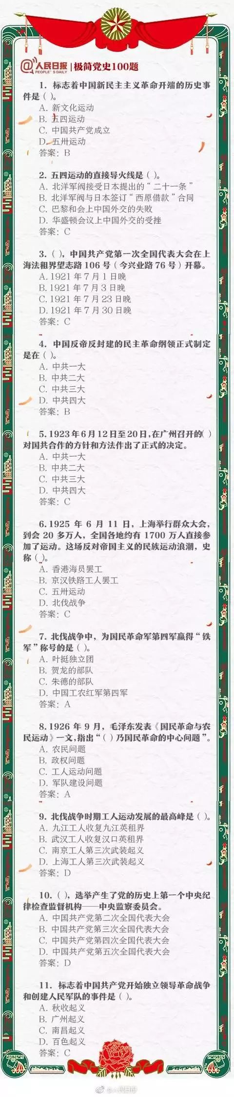 漲知識！中共黨史常識100題，你能做對幾道？
